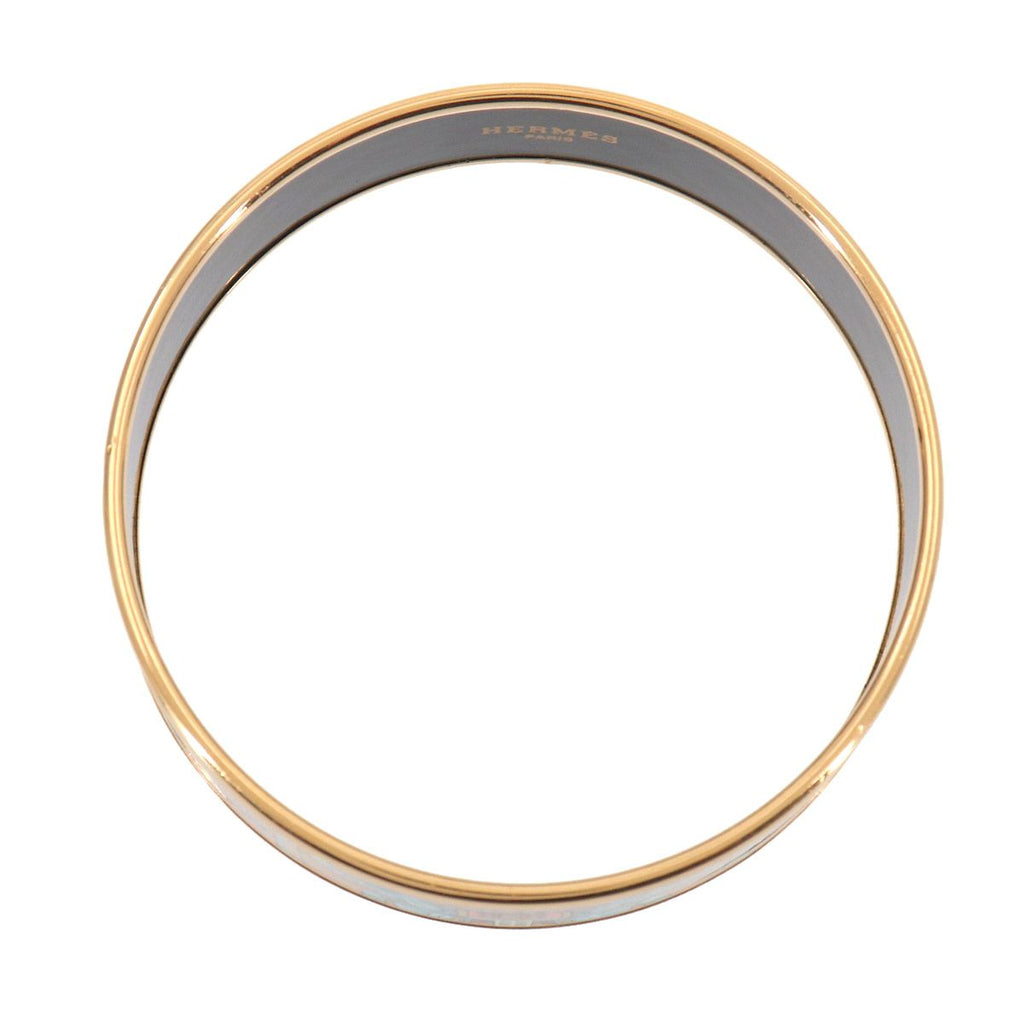 Hermes Enamel GM Bangle Bracelet Mustard Multicolor Gold Elephant — view 3