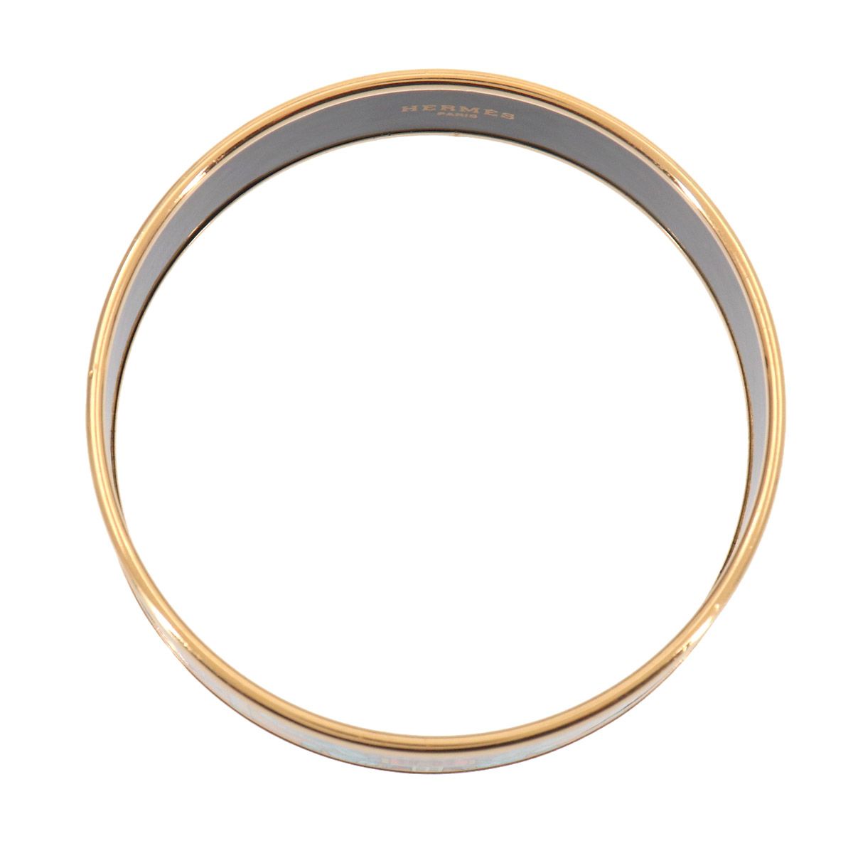 Hermes Enamel GM Bangle Bracelet Mustard Multicolor Gold Elephant — view 3