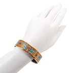 Hermes Enamel GM Bangle Bracelet Mustard Multicolor Gold Elephant — view 7