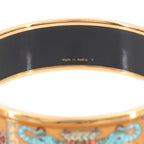 Hermes Enamel GM Bangle Bracelet Mustard Multicolor Gold Elephant — view 5