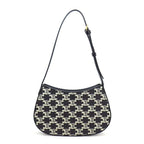 Celine Shoulder Bag Tilly Black White Triomphe Canvas Leather — view 2