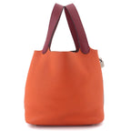 Hermes Picotin Lock Touch Hand Bag Taurillon Clemence Swift Rouge Grena Orange — view 2