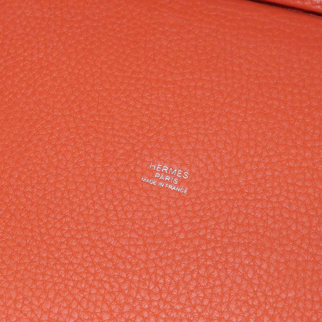 Hermes Picotin Lock Touch Hand Bag Taurillon Clemence Swift Rouge Grena Orange — view 7