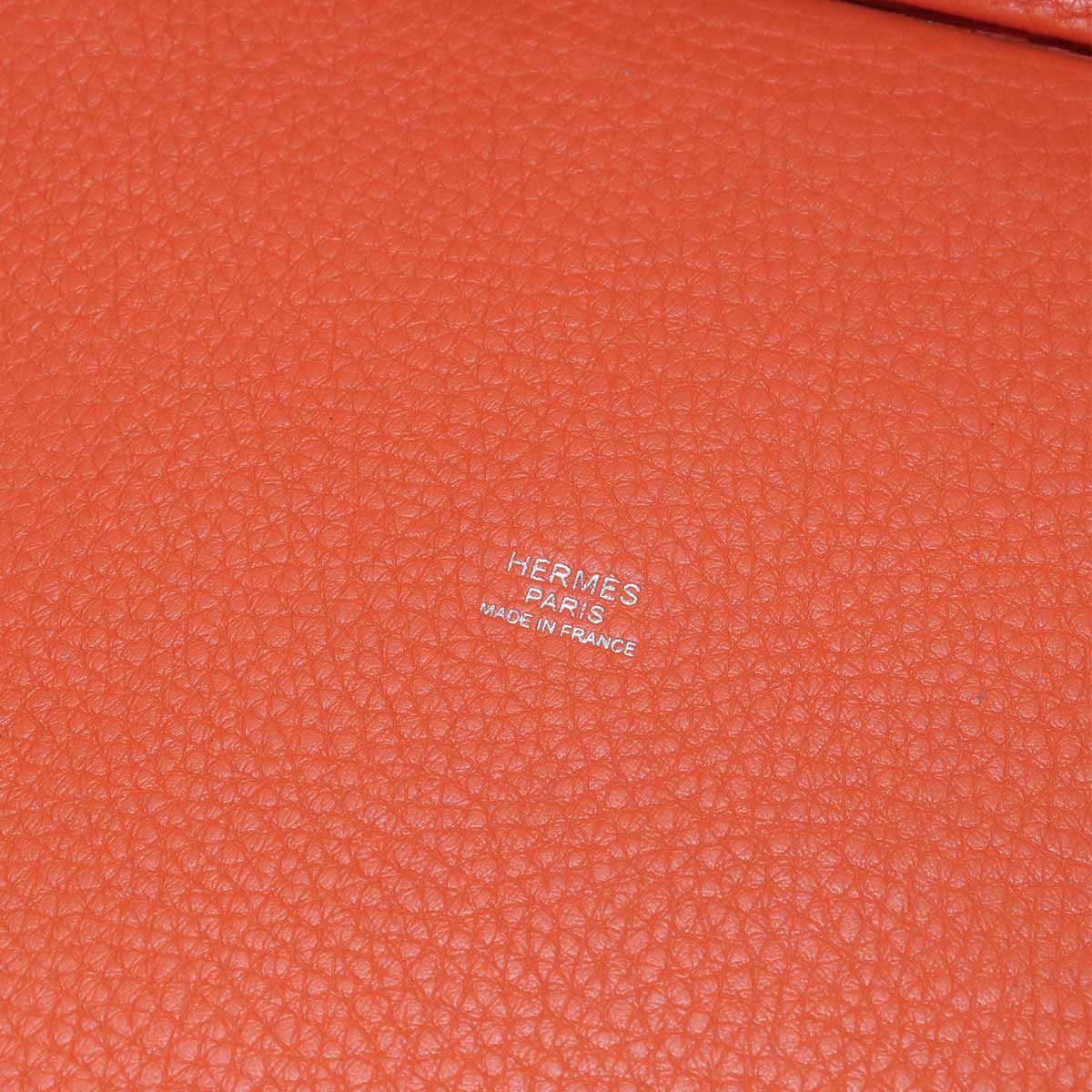 Hermes Picotin Lock Touch Hand Bag Taurillon Clemence Swift Rouge Grena Orange — view 7