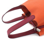 Hermes Picotin Lock Touch Hand Bag Taurillon Clemence Swift Rouge Grena Orange — view 5