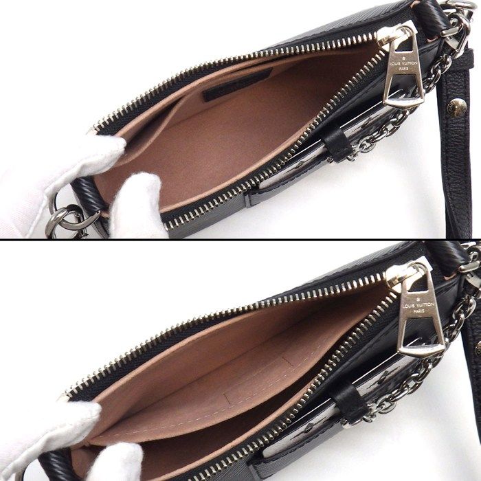 Louis Vuitton Shoulder Bag Marais Rini Noir White Epi Leather Silver — view 5