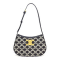 Celine Shoulder Bag Tilly Black White Triomphe Canvas Leather