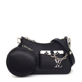 Louis Vuitton Shoulder Bag Marais Rini Noir White Epi Leather Silver