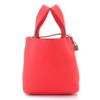 Hermes Picotin Lock 18 PM Hand Bag Taurillon Clemence Rose Texas Silver — view 3