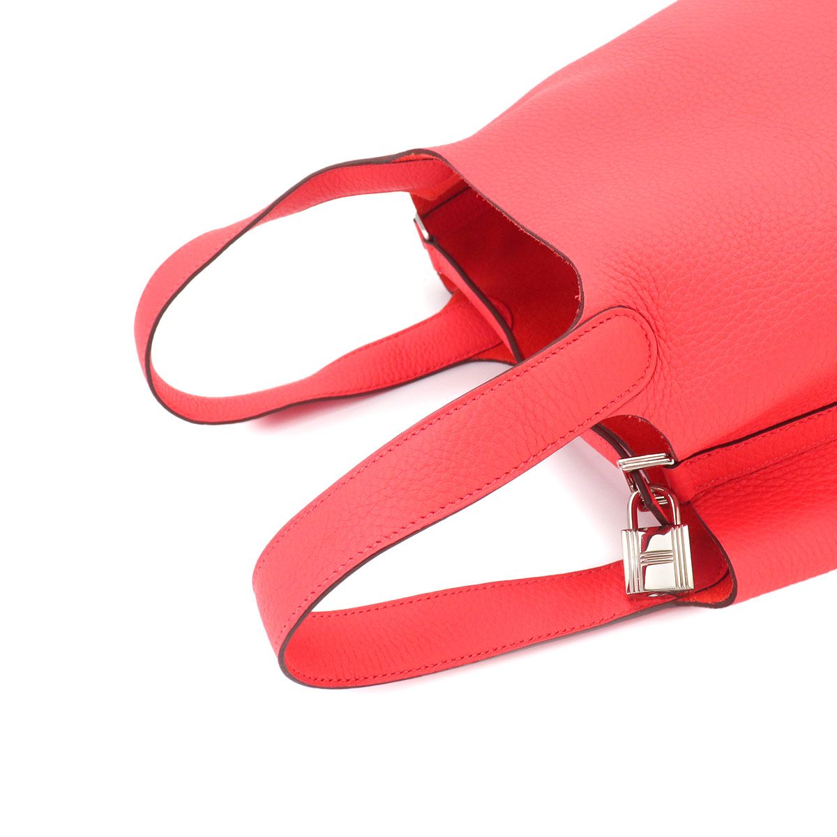Hermes Picotin Lock 18 PM Hand Bag Taurillon Clemence Rose Texas Silver — view 6