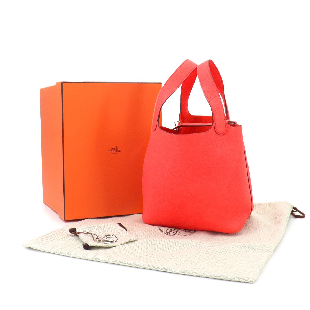 Hermes Picotin Lock 18 PM Hand Bag Taurillon Clemence Rose Texas Silver — view 2