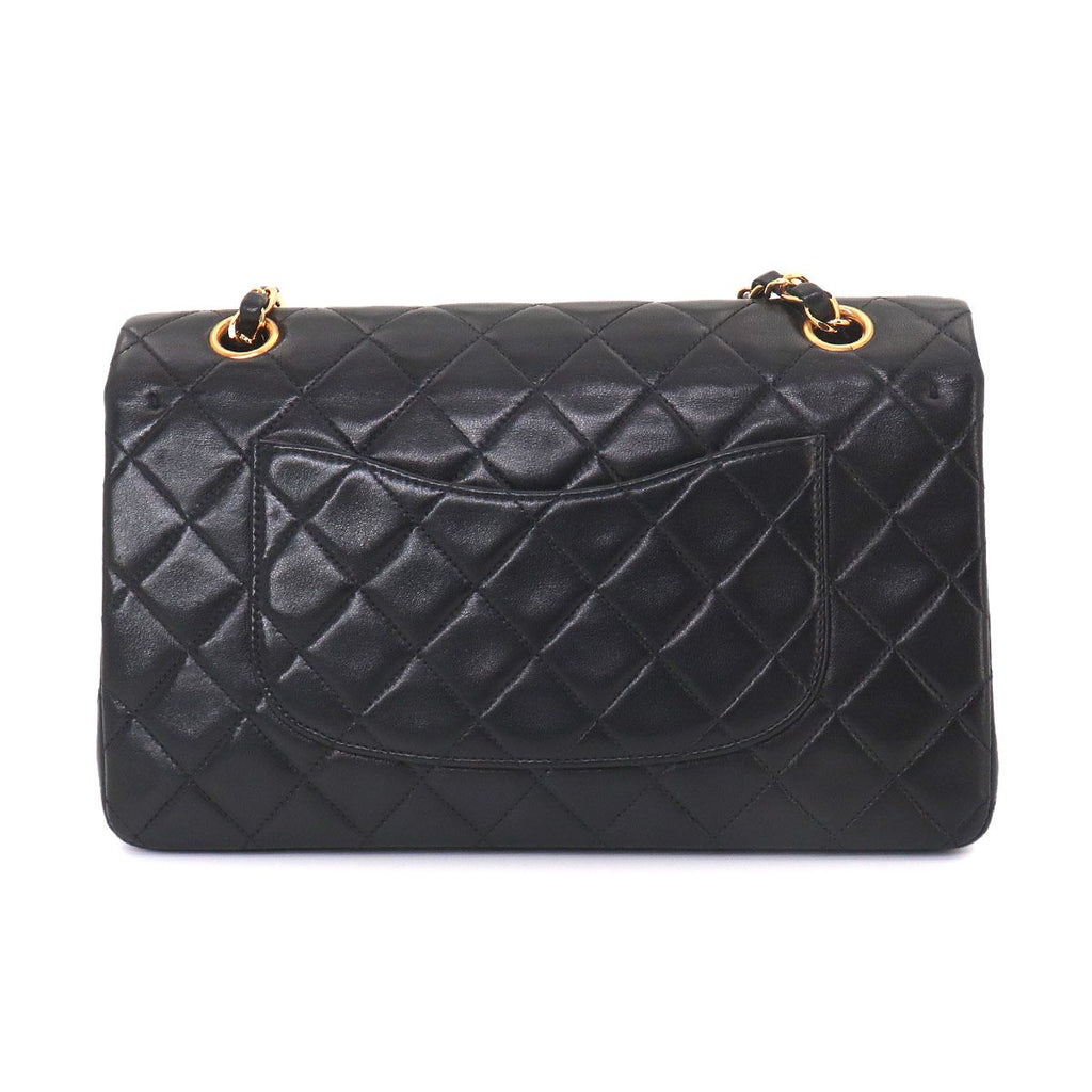Chanel Quilted 25 Chain Shoulder Bag Lambskin Black Gold CC Logo — view 2