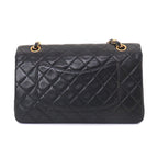 Chanel Quilted 25 Chain Shoulder Bag Lambskin Black Gold CC Logo — view 2