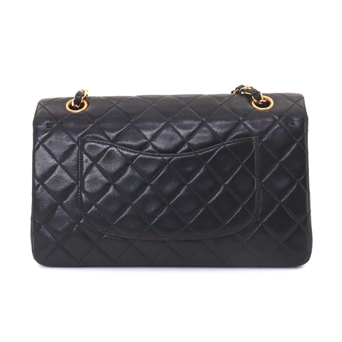 Chanel Quilted 25 Chain Shoulder Bag Lambskin Black Gold CC Logo — view 2