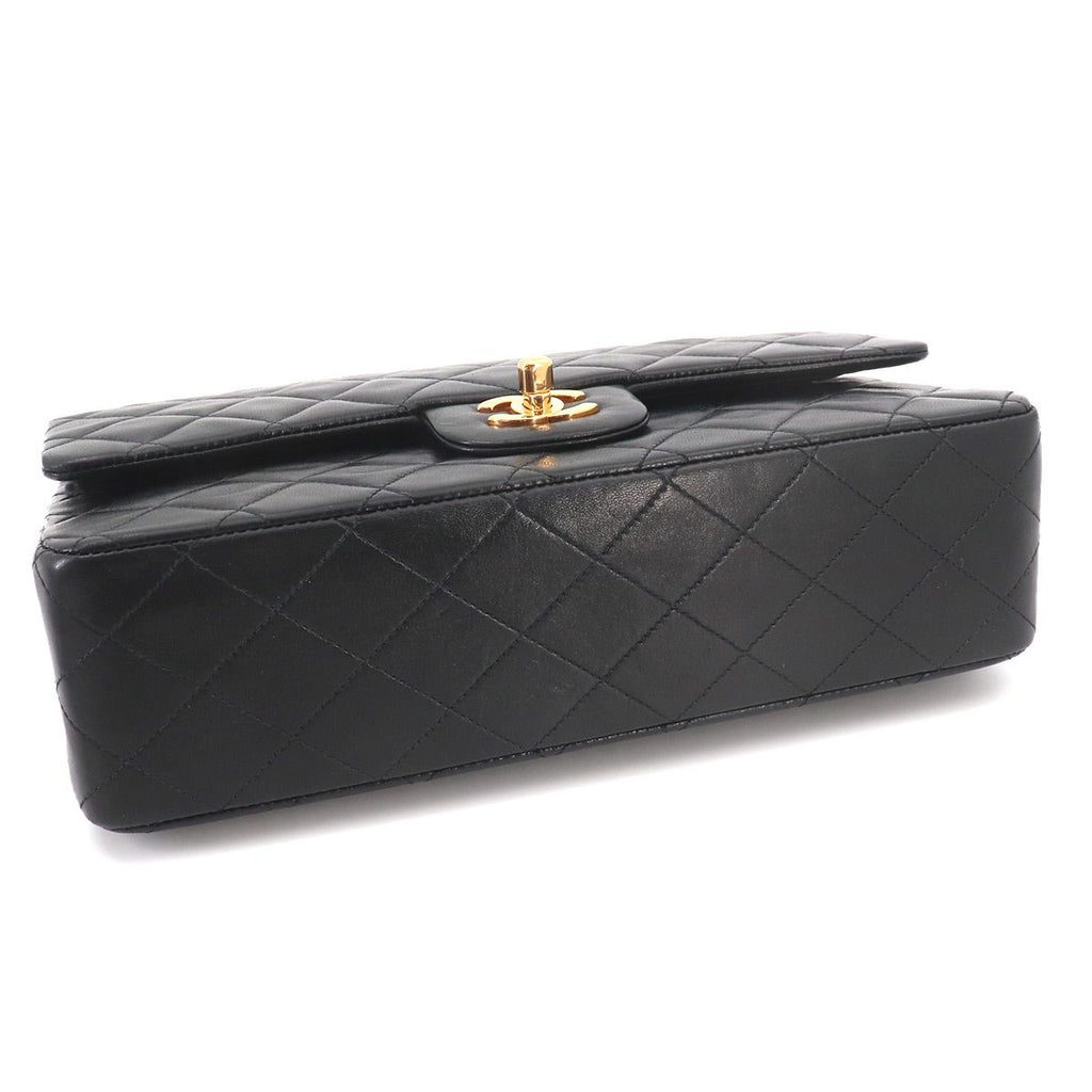 Chanel Quilted 25 Chain Shoulder Bag Lambskin Black Gold CC Logo — view 4
