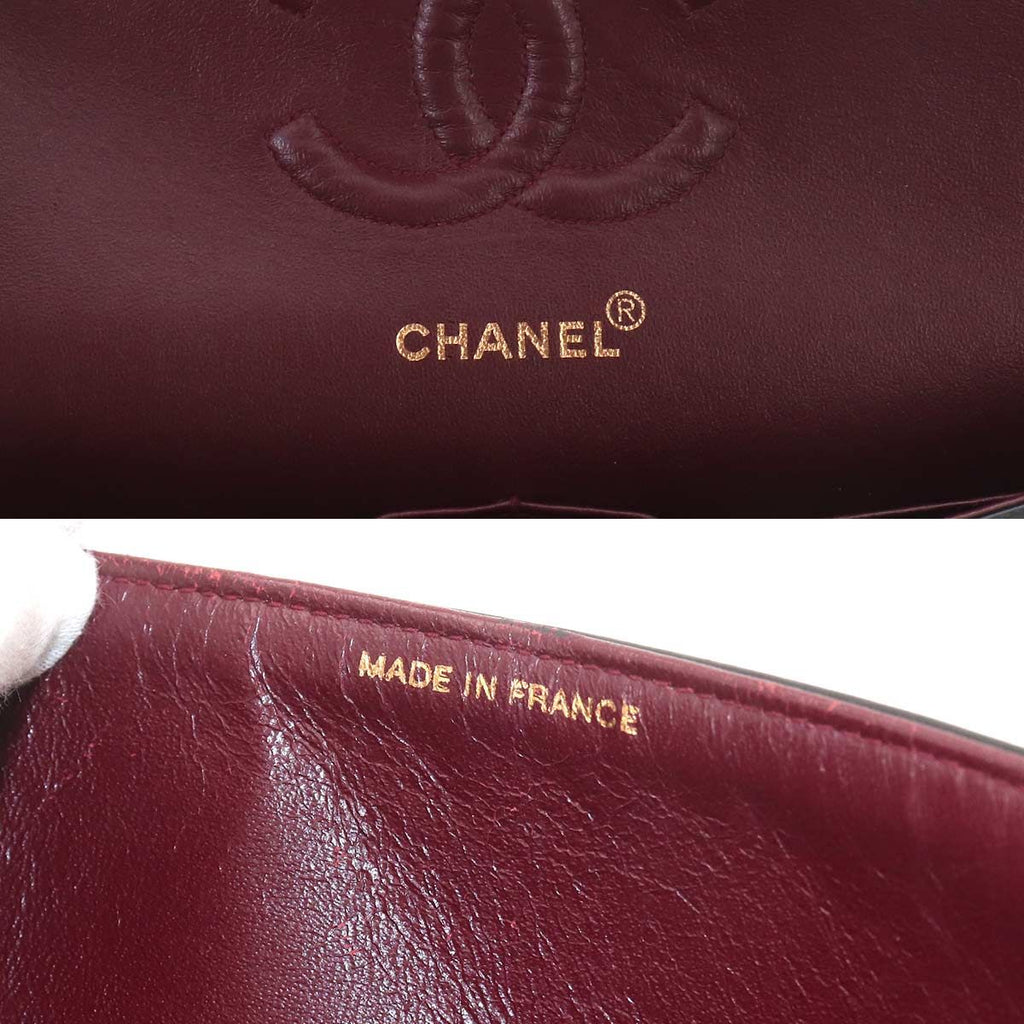 Chanel Quilted 25 Chain Shoulder Bag Lambskin Black Gold CC Logo — view 8
