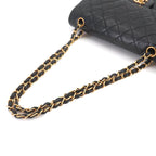 Chanel Quilted 25 Chain Shoulder Bag Lambskin Black Gold CC Logo — view 5