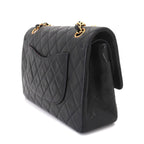 Chanel Quilted 25 Chain Shoulder Bag Lambskin Black Gold CC Logo — view 3