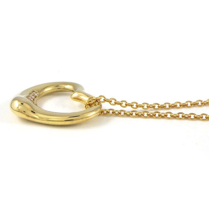 Tiffany & Co Necklace Open Heart 16 Diamond 18k Yellow Gold — view 3