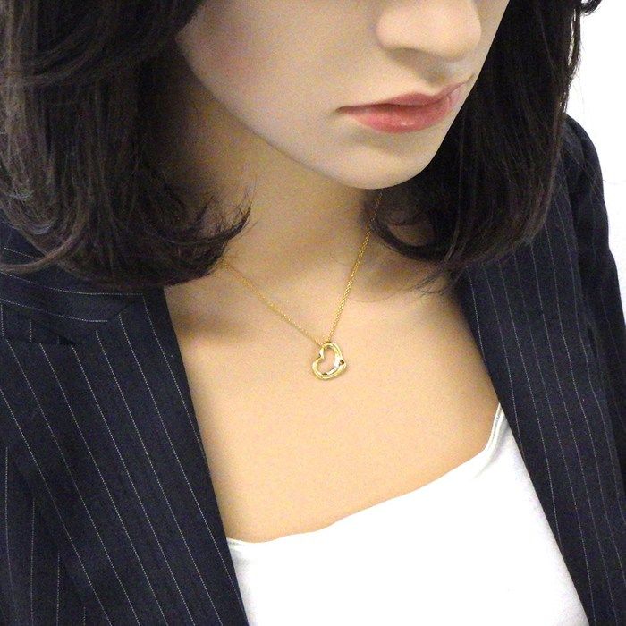 Tiffany & Co Necklace Open Heart 16 Diamond 18k Yellow Gold — view 7