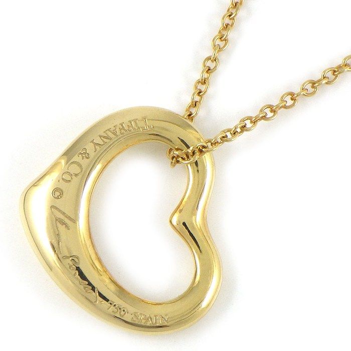 Tiffany & Co Necklace Open Heart 16 Diamond 18k Yellow Gold — view 2