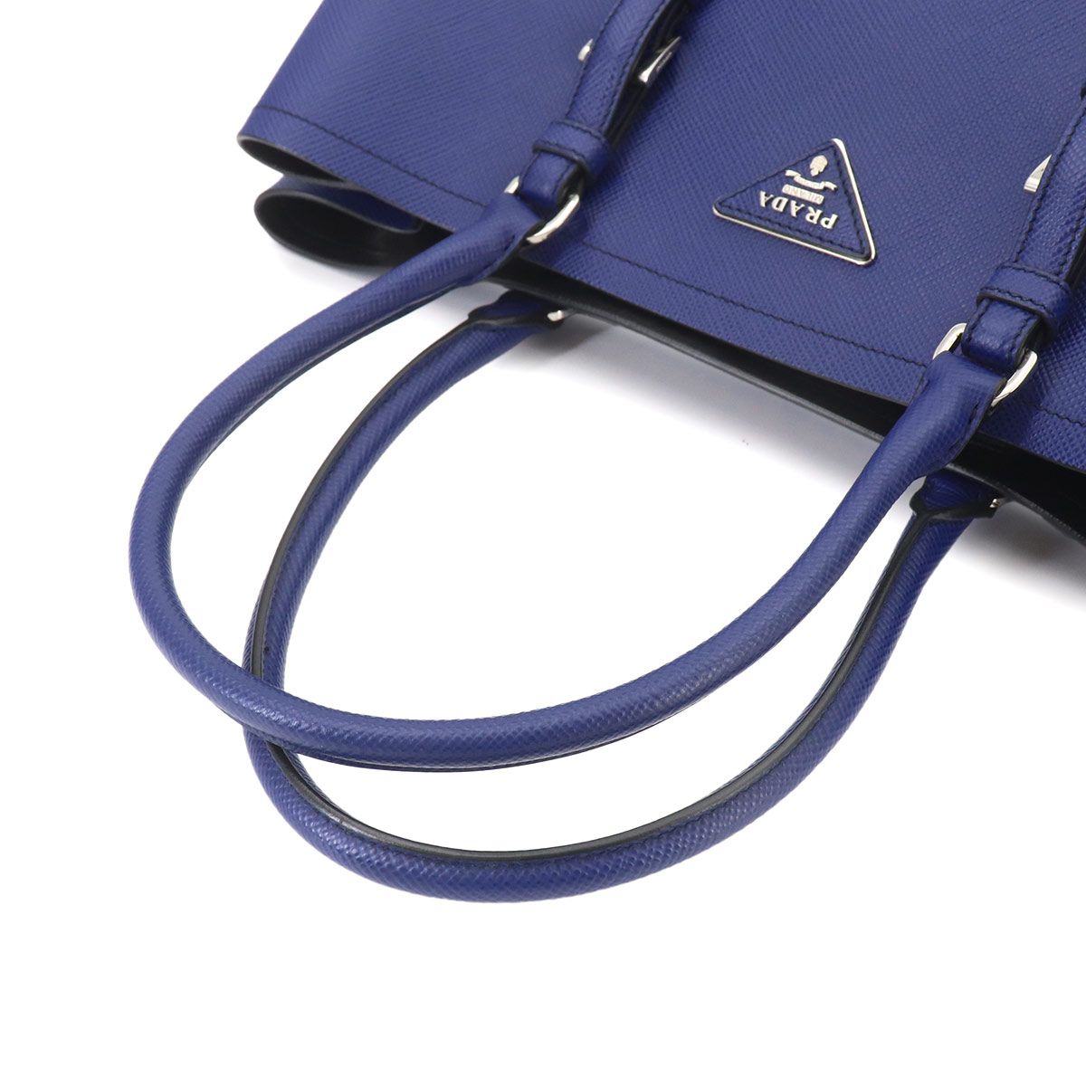 Prada 2-Way Tote Shoulder Bag Saffiano Leather Blue — view 6