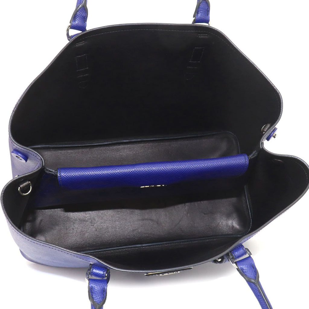 Prada 2-Way Tote Shoulder Bag Saffiano Leather Blue — view 7