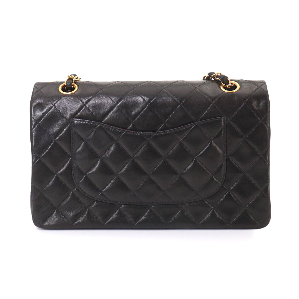 Chanel Quilted 25 Chain Shoulder Bag Lambskin Black Gold CC Logo — view 3