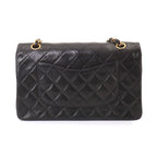 Chanel Quilted 25 Chain Shoulder Bag Lambskin Black Gold CC Logo — view 3