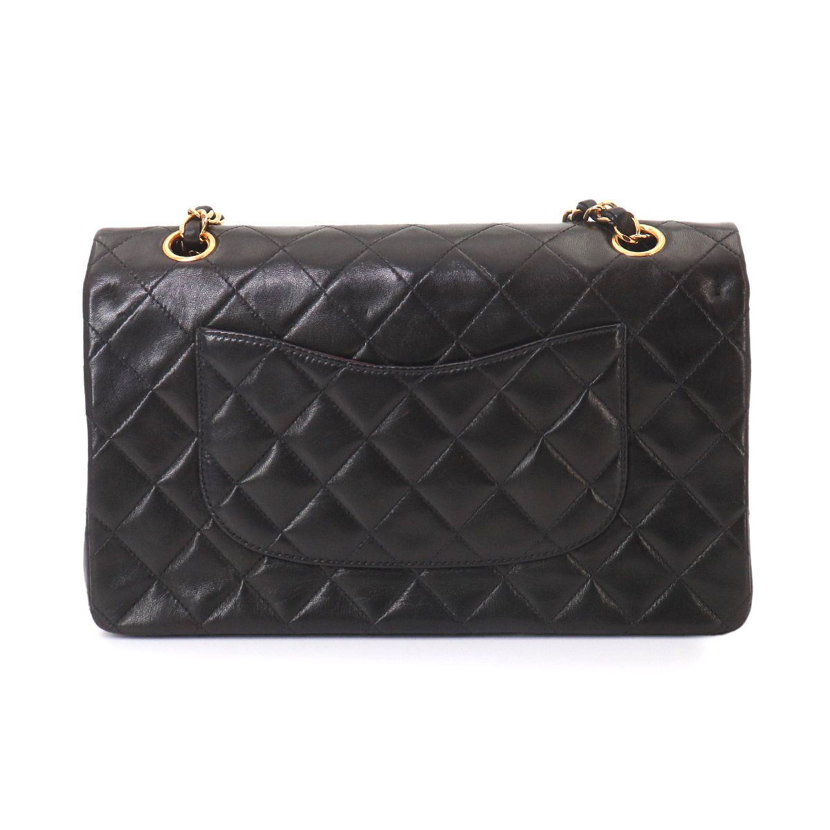 Chanel Quilted 25 Chain Shoulder Bag Lambskin Black Gold CC Logo — view 3
