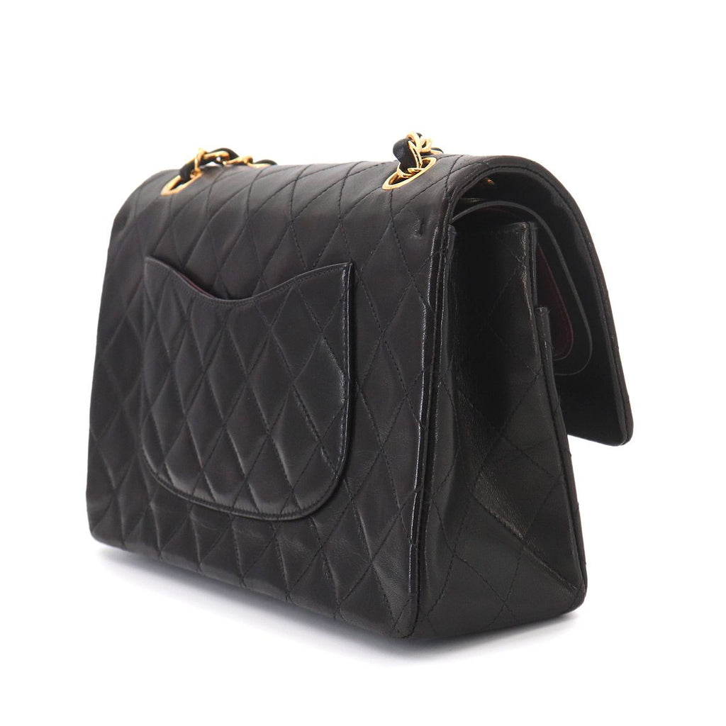 Chanel Quilted 25 Chain Shoulder Bag Lambskin Black Gold CC Logo — view 4