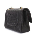 Chanel Quilted 25 Chain Shoulder Bag Lambskin Black Gold CC Logo — view 4