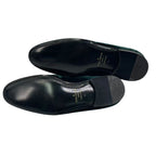 Louis Vuitton Loafers LV Logo Velour Embroidery Gold Thread Green 8.5 — view 9