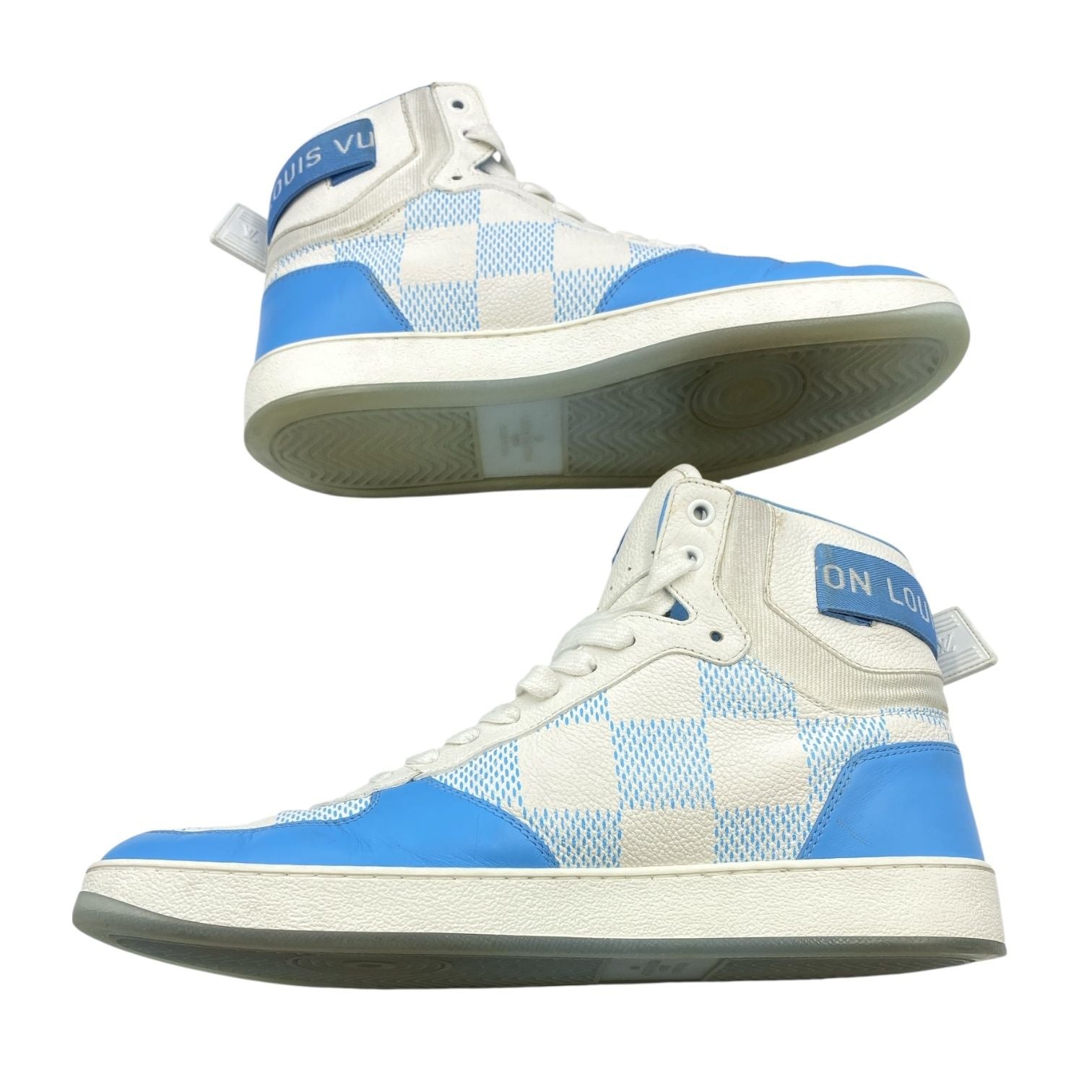 Louis Vuitton Sneakers Leather Rivoli Line White Brown Monogram Pattern — view 3