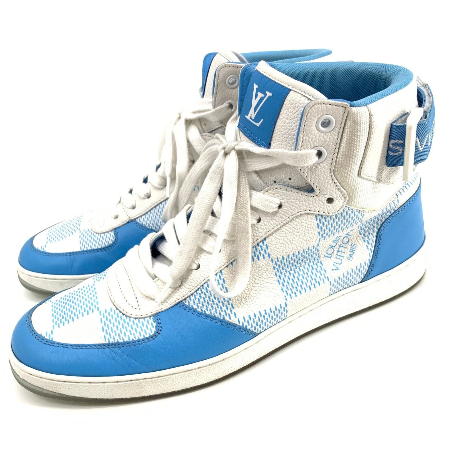 Louis Vuitton Sneakers Leather Rivoli Line White Brown Monogram Pattern — view 9