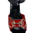 Gucci Sandals Patent Leather Ankle Strap Horsebit Red — view 7