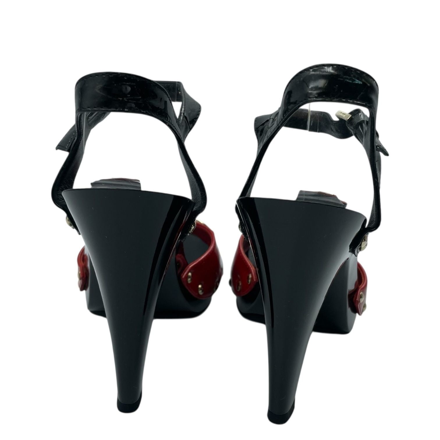 Gucci Sandals Patent Leather Ankle Strap Horsebit Red — view 6