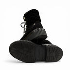 Chanel Coconage Suede Leather Quilted CC Logo Short Boots Black Silver — view 7