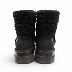 Chanel Coconage Suede Leather Quilted CC Logo Short Boots Black Silver — view 4