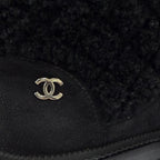 Chanel Coconage Suede Leather Quilted CC Logo Short Boots Black Silver — view 9