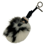 Fendi Key Holder Karl Pon Calito Black White Karlaga Feld Leather