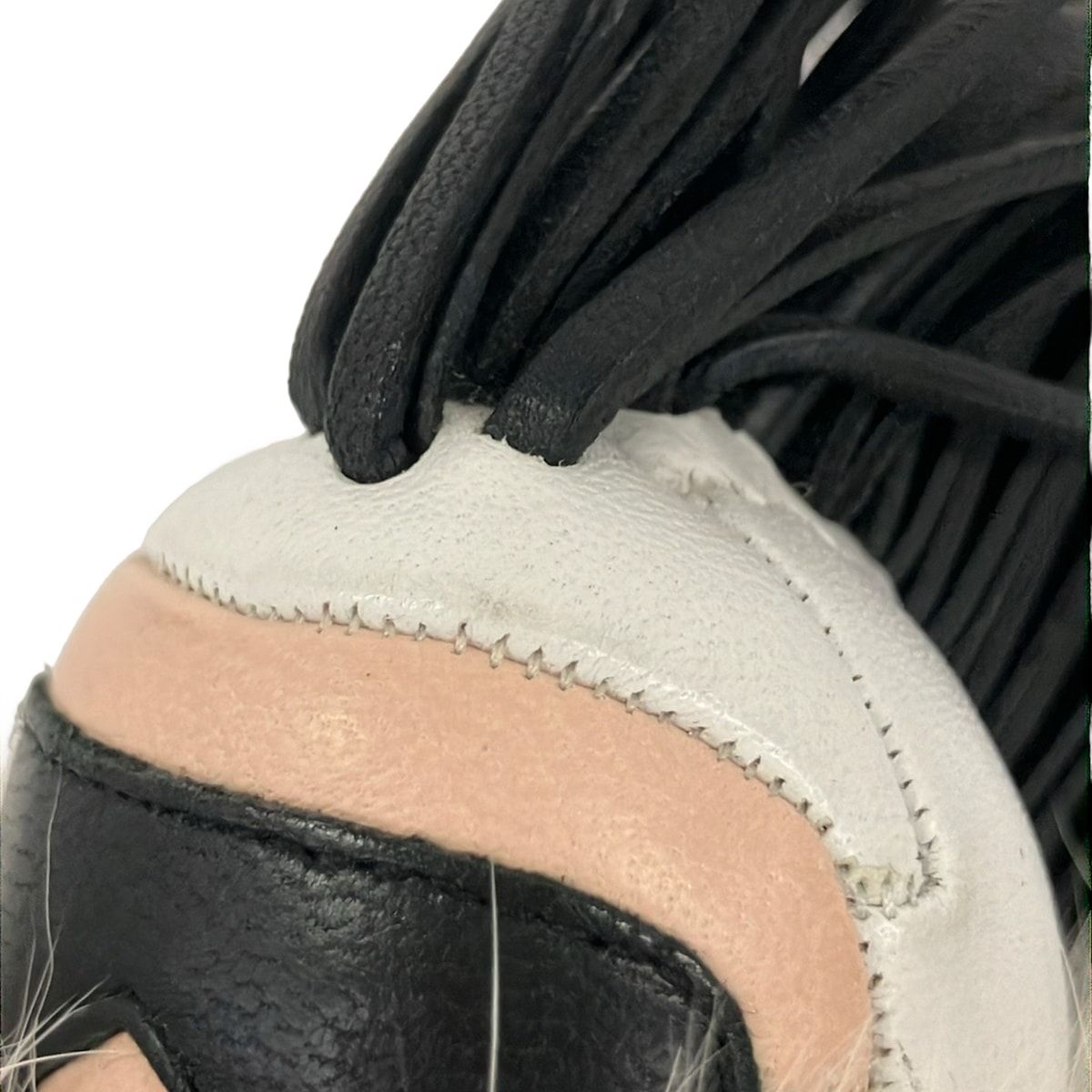 Fendi Key Holder Karl Pon Calito Black White Karlaga Feld Leather — view 5