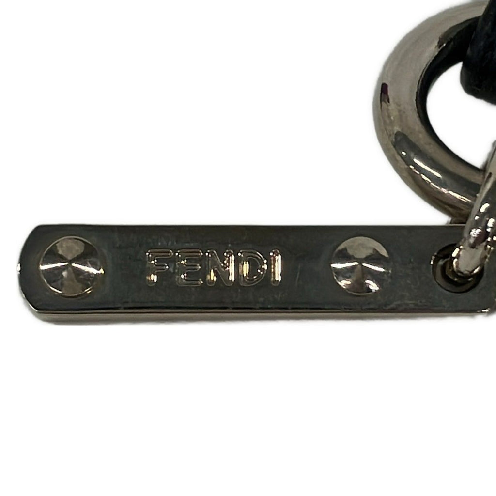 Fendi Key Holder Karl Pon Calito Black White Karlaga Feld Leather — view 3