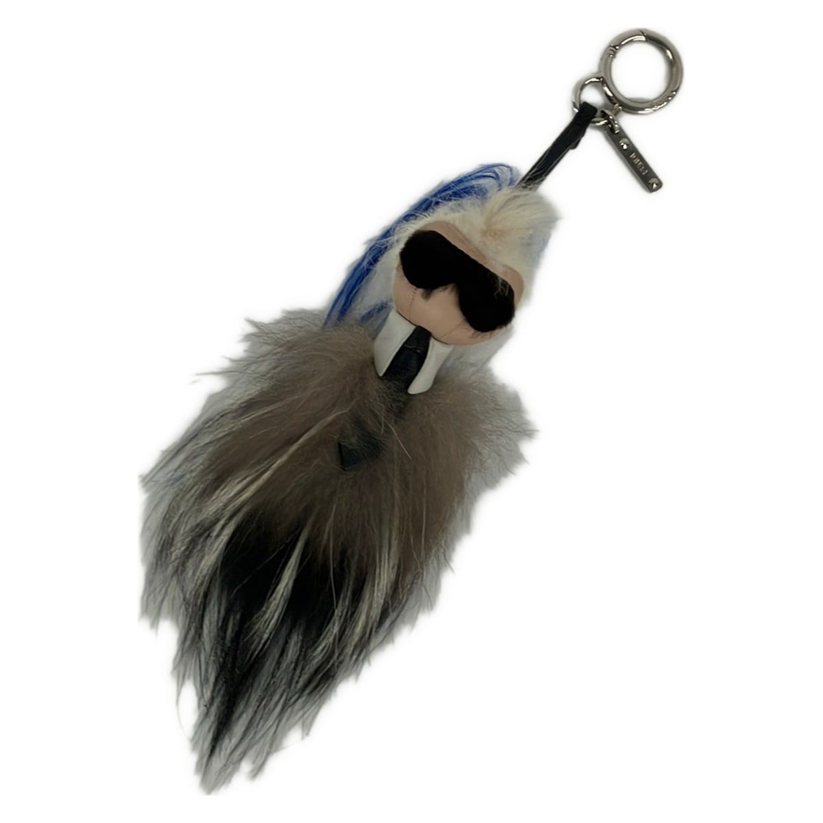 Fendi Key Holder Carlito Ivory Beige Multi Karla Gherfeld Leather