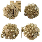 Chanel CC Logo Camellia Pink Gold Plated Earrings — view 6