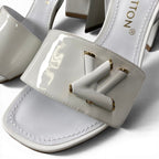 Louis Vuitton LV Initial Shake Line Ankle Strap Sandals 37 White Patent — view 7