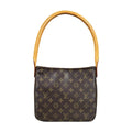 Louis Vuitton Looping Monogram Shoulder Bag Canvas Brown
