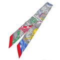 Hermes Tsuiri Stirrup Remix Etriers Silk 100% Grease Asier Rouge Gray Scarf