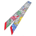 Hermes Tsuiri Stirrup Remix Etriers Silk 100% Grease Asier Rouge Gray Scarf