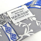 Hermes Tsuiri Stirrup Remix Etriers Silk 100% Grease Asier Rouge Gray Scarf — view 6